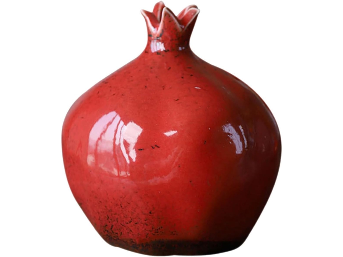 Jarrón Decorativo De Cerámica Rojo Oscuro Mediano Para Flores Secas - Decoración Creativa