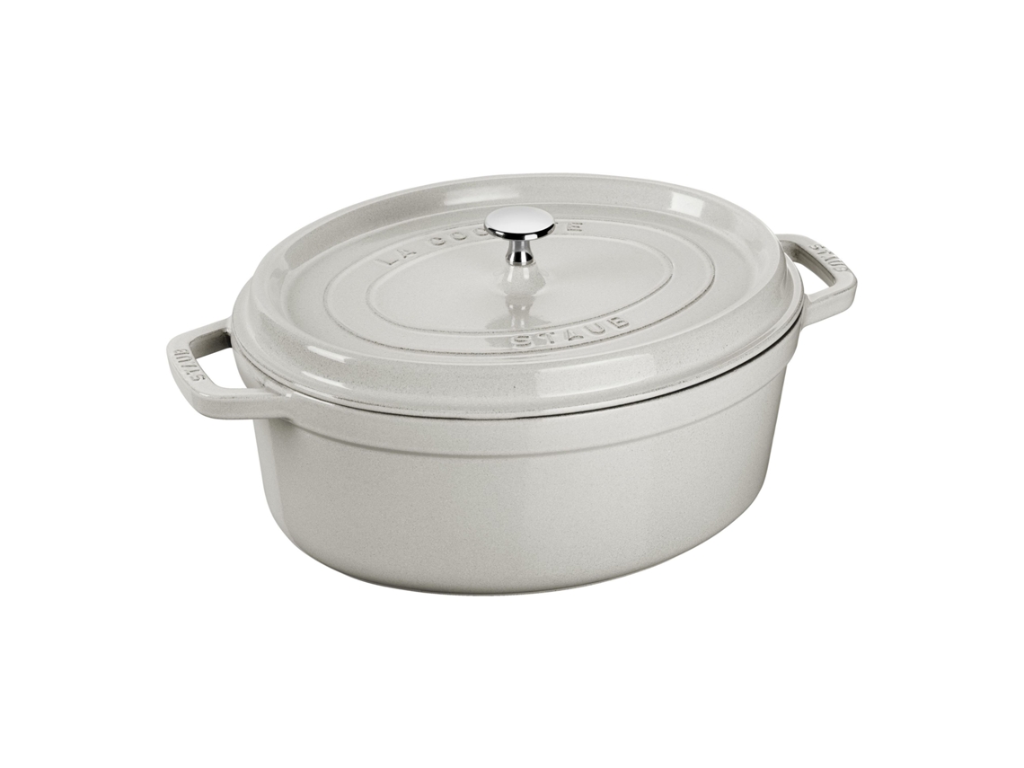 La Cocotte 33 cm, ovalado, Blanco trufa, Hierro fundido STAUB
