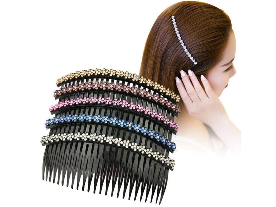 5 uds pinza para peineta para el cabello, pinzas para el cabello para dama y niña, peines laterales para el cabello con diamantes de imitación JEDBESETZT