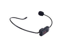 Micrófono FM portátil inalámbrico negro, auriculares, megáfono de radio para guías turísticos, clases, reuniones y artículos de tocador.