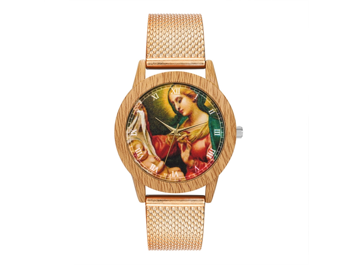 Reloj De Pulsera Unisex De Moda Sencilla Con Brazalete De Malla De Acero Color Oro Rosa.