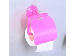 Portarrollos De Papel Higiénico Con Ventosa Y Tapa Para Baño Rosa