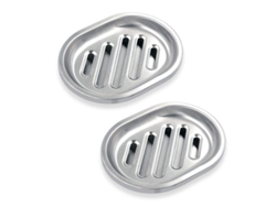 2026-porta Jabón Linjou Acero Inoxidable Doble Capa Con Plato De Drenaje Plata 2pcs