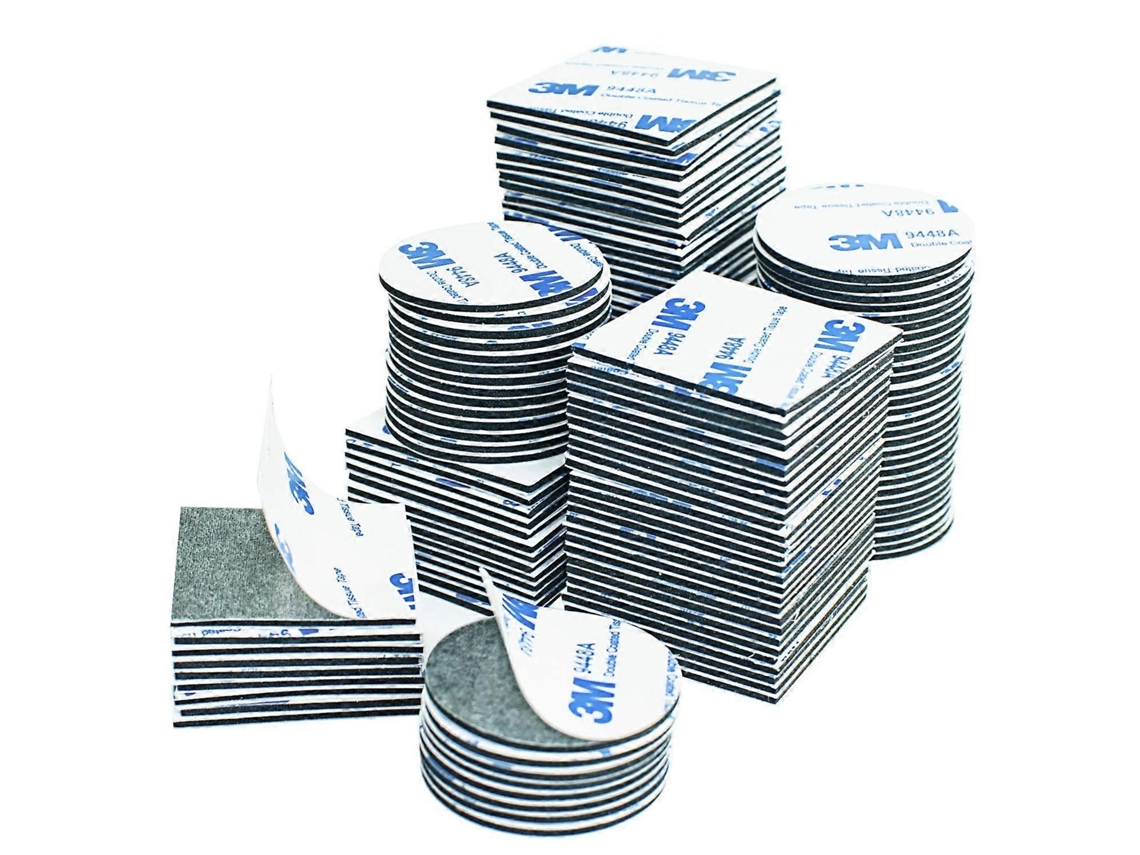 100 Paquetes De Almohadillas Adhesivas Dobles, Cuadradas Y Redondas Negras Extra Resistentes, Stickers De Espuma Para Metales