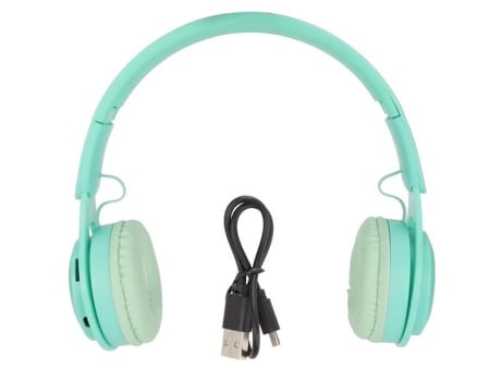 HURRISE Auriculares supraaurales para niños Auriculares 88Db Estilo Macaron Auriculares con Cassette de Sonido para niños Rosa Verde
