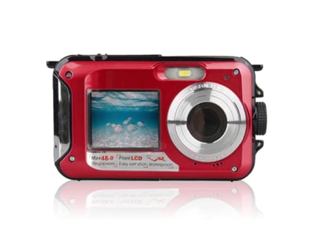 Cámara Digital SLOWMOOSE Impermeable de 48 Mp Grabadora de Vídeo de Pantalla Doble (Azul)