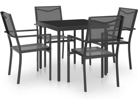 Conjunto 5 de comedor para jardín VIDAXL acero