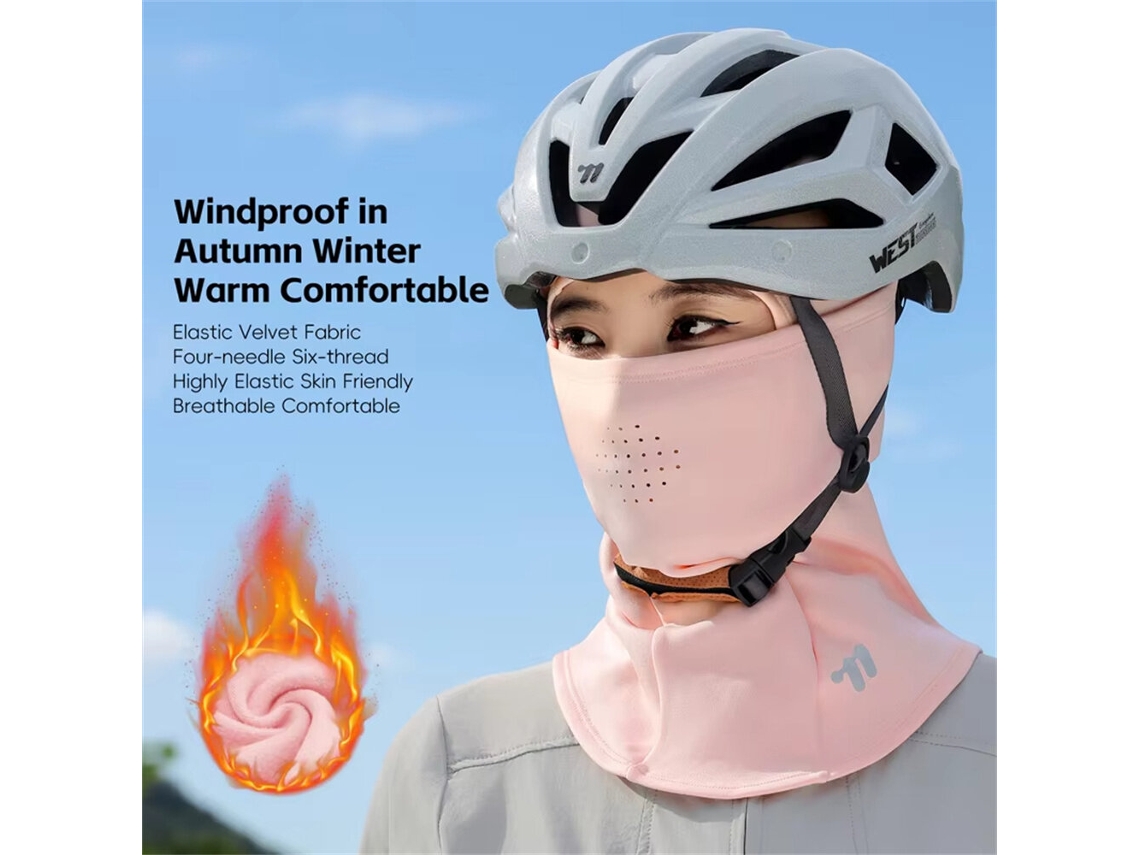 Rosawest Biking Gorro Invierno Forro Polar Cortavientos Transpirable Máscara Facial Cuello Cubierta Cabeza Ciclismo Casco
