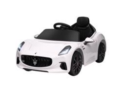 Coche Eléctrico Infantil Maserati Gran Turismo De 12 V Con Control Mp3, Color Blanco.