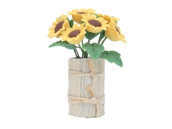 Miniaturas De Girasoles, Lindas, De Arcilla No Tóxica, Para Decoración De Casas De Muñecas A Escala 1/12.