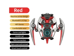 Auriculares Bluetooth Con Armadura Metálica (rojos), Cancelación Activa De Ruido, Graves Hifi Y Sonido Envolvente.