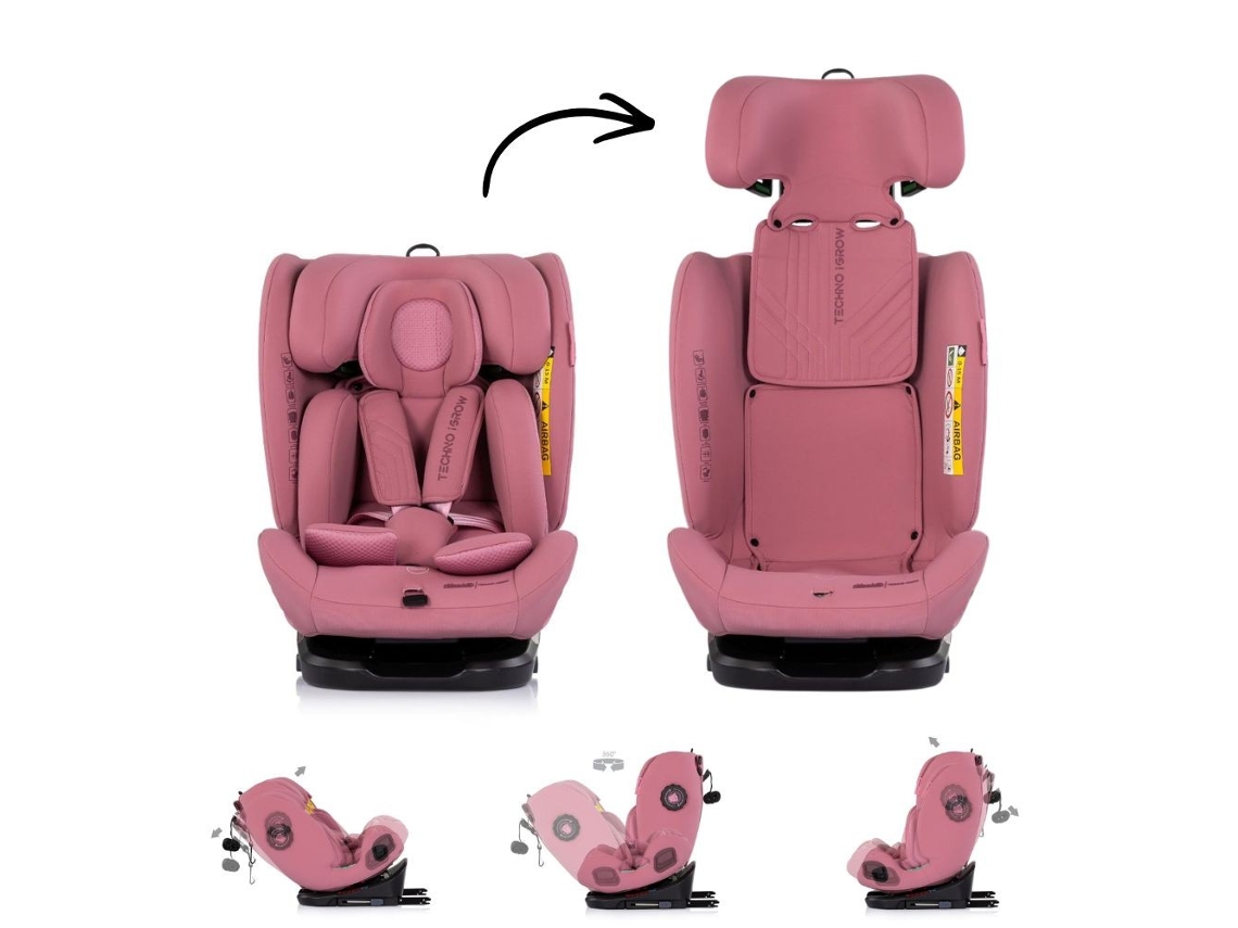 Silla De Coche Techno Igrow I-size 40-150 Cm Isofix 360° De Chipolino - Powder Pink