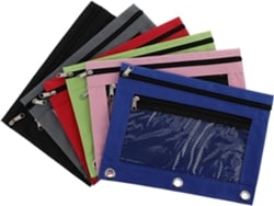 Estuche Para Lápices Oxford De 6 Piezas Multicolor Con Triple Ojal Y Cremallera Resistente.