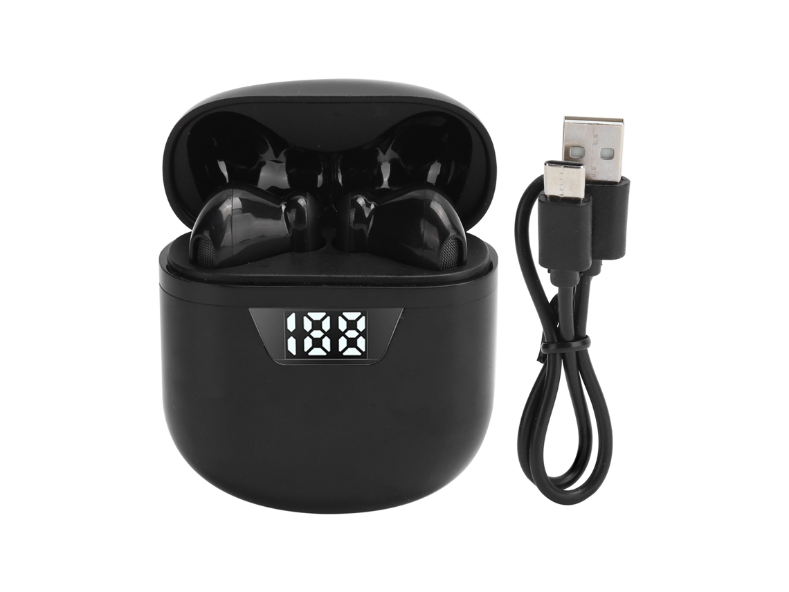 Auriculares Inalámbricos Bluetooth Tws Con Indicador Digital De Batería, Semi-intraurales, Negros.