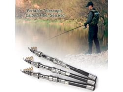 Caña de pescar telescópica portátil de fibra de carbono para pesca en el mar y en barco, modelo giratorio S/BRAND