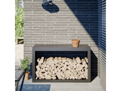 Leñero 100x40x60 cm Acero Antracita LOVELY HOME