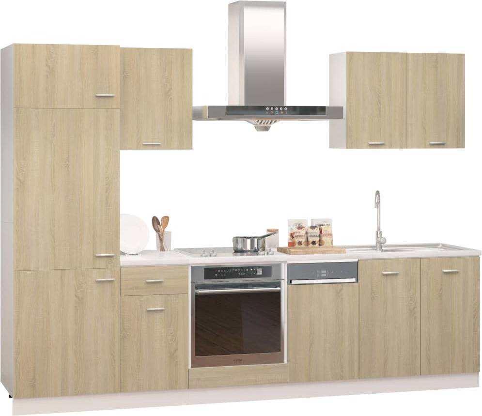 Juego De Muebles cocina 7 piezas vidaxl aglomerado roble sonoma madera 80 46 81.5