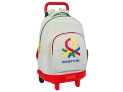Mochila Escolar Con Ruedas Grises de Benetton 33 x 45 x 22 cm