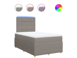 Maison Exclusive - Cama Box Spring Con Colchón Tela Gris Taupe 120x190 Cm
