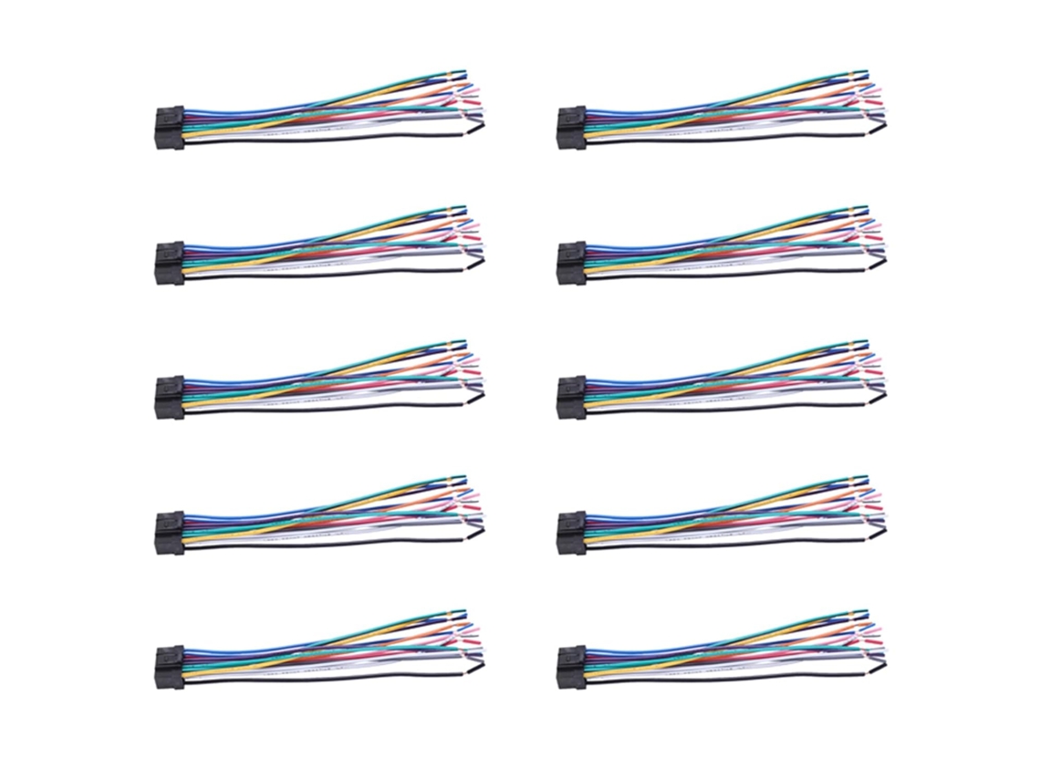 10 Conectores De Cable Adaptadores Estándar Para Coche, Arnés De Audio Estéreo, Radio Cd Para 9887