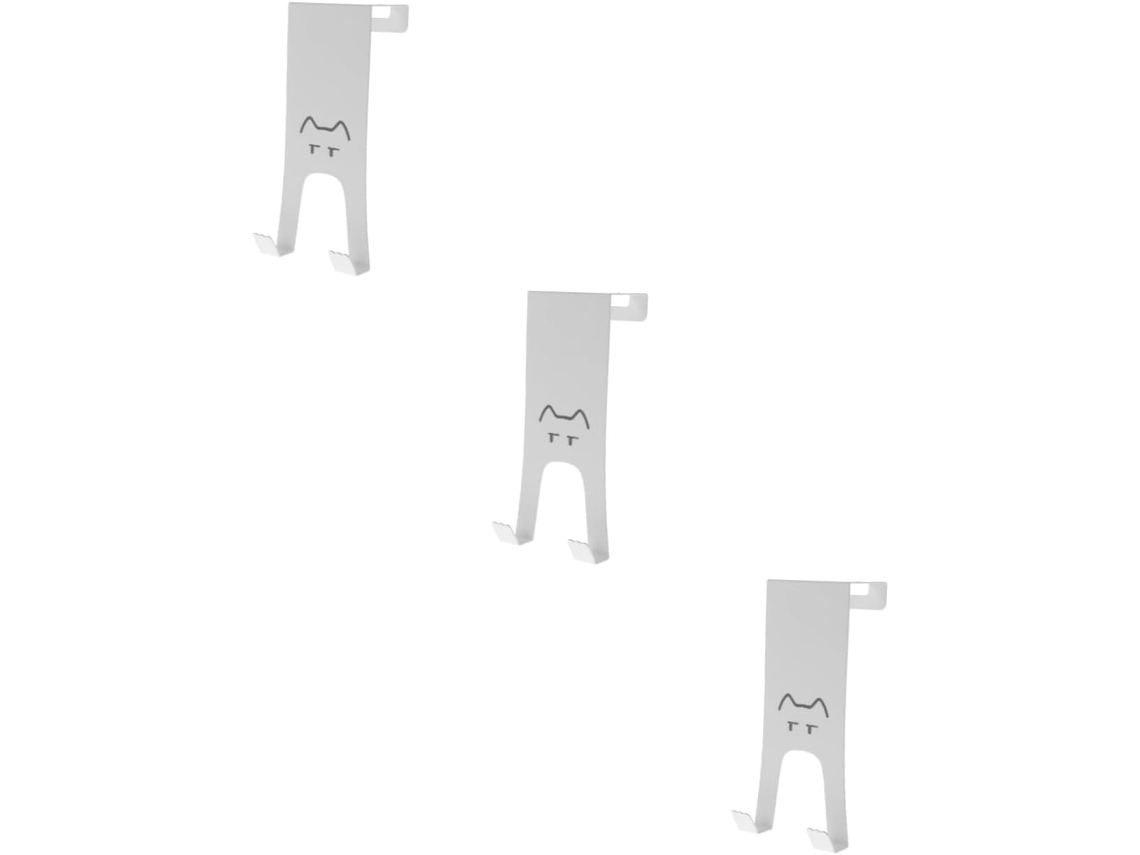 Juego de 3 ganchos metálicos para puerta, no requiere taladrar, organizador de abrigos.