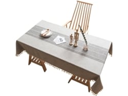 Toalha De Mesa Retangular Em Linho E Algodão, Estilo Japonês, Com Borda De Renda.
