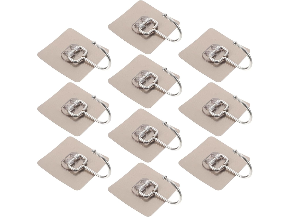 Juego De 10 Ganchos De Pared Impermeables De Acero Inoxidable,autoadhesivos