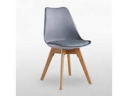Cadeira de Jantar LIFE INTERIORS (83 x 44 x 48 x 46 - Couro Sintético - Cinzento)