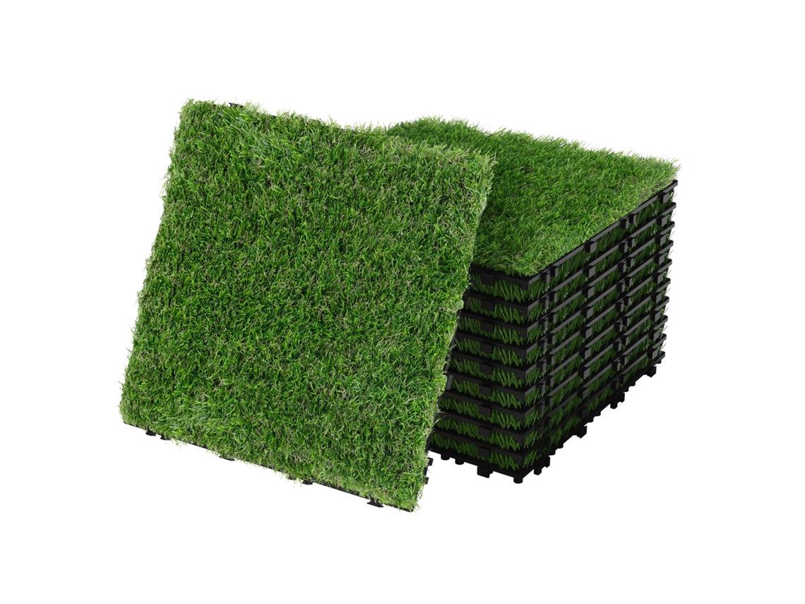 Baldosas De Césped Artificial Ml-design 30x30cm/22 Piezas=2m² Sistema De Click Y Drenaje