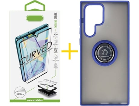 Carcasa + Protector de Pantalla para Samsung Galaxy S22 Ultra 5G SKYHE Azul