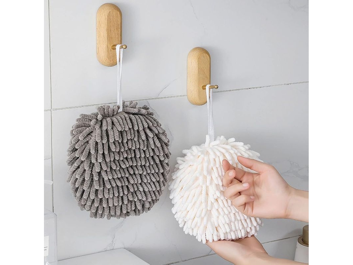 Toallas De Mano Suaves Y Absorbentes Para Baño Y Cocina, Juego De 2, Color Blanco Y Gris.