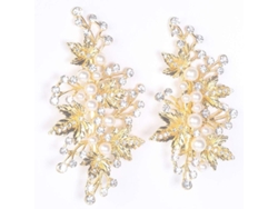 Horquillas Para El Cabello De Novia (2 Unidades) - Accesorios Para El Cabello Con Diamantes De Imitación Y Perlas De Imitación Para Mujer (dorado)