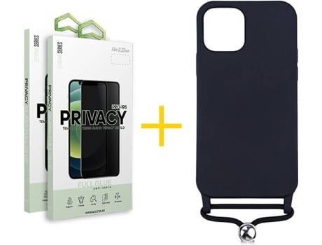 Carcasa + 2 Protectores de Pantalla para iPhone 12 Pro Max SKYHE Negro