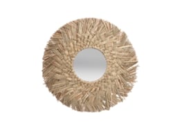 Espejo de pared Baok-especho, hecho a mano con paja tejida, estilo nórdico retro, redondo, para decoración del hogar.
