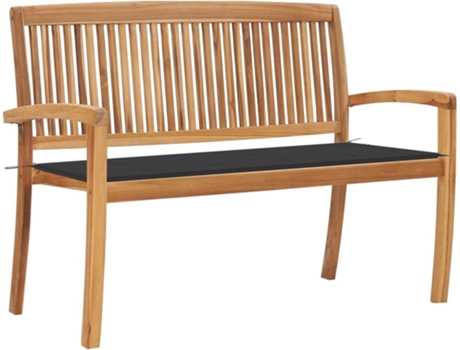 Banco de exterior VIDAXL Antracita Teca (128.5x57.5x90 cm)