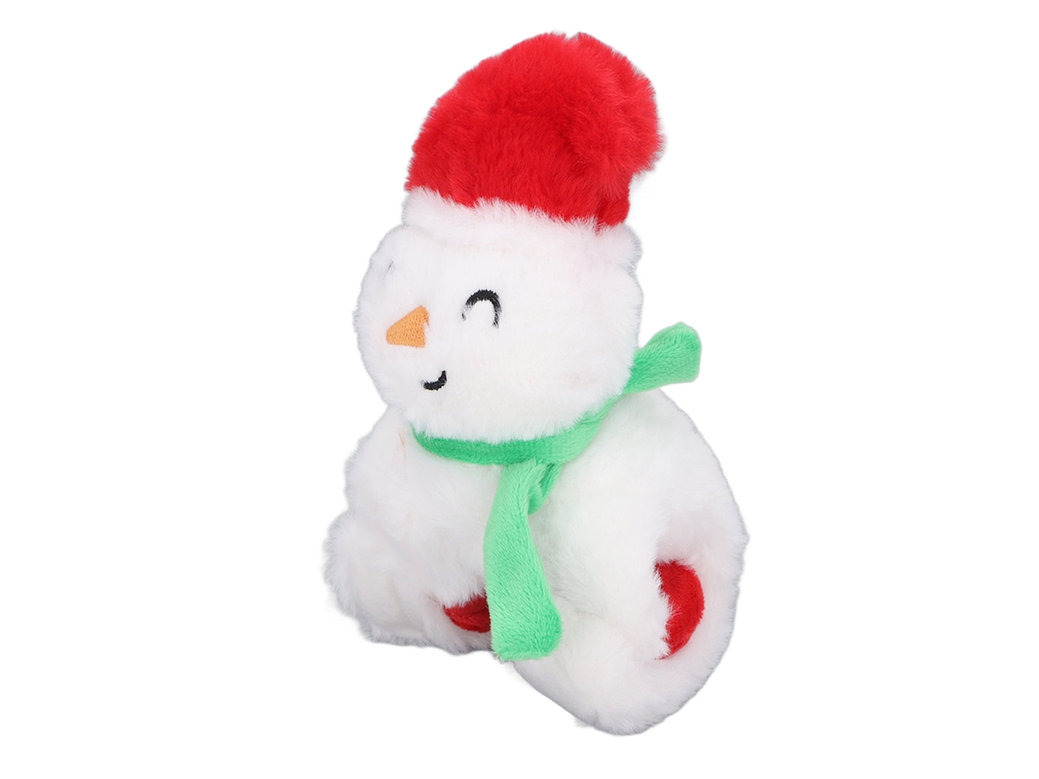 Pulsera navideña con peluche, decoración festiva para niños y adultos, muñeco de nieve navideño de 21 cm.