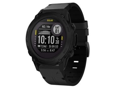Correa de Reloj Inteligente para Garmin Descent G1 de 22 mm con Hebilla de Acero de Cuero (Negro)