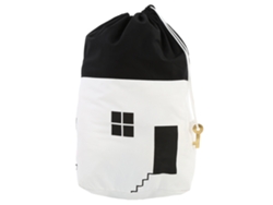 Bolsa De Almacenamiento De Juguetes Con Cordón Ajustable, Gran Capacidad, Diseño De La Casa Blanca.