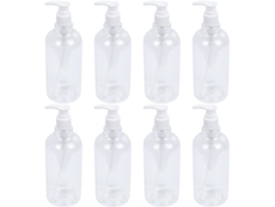 De 8 Frascos Transparentes De Polipropileno Com Bomba Dosadora Para Shampoo, Reutilizáveis, Duráveis E Recarregáveis, 500ml