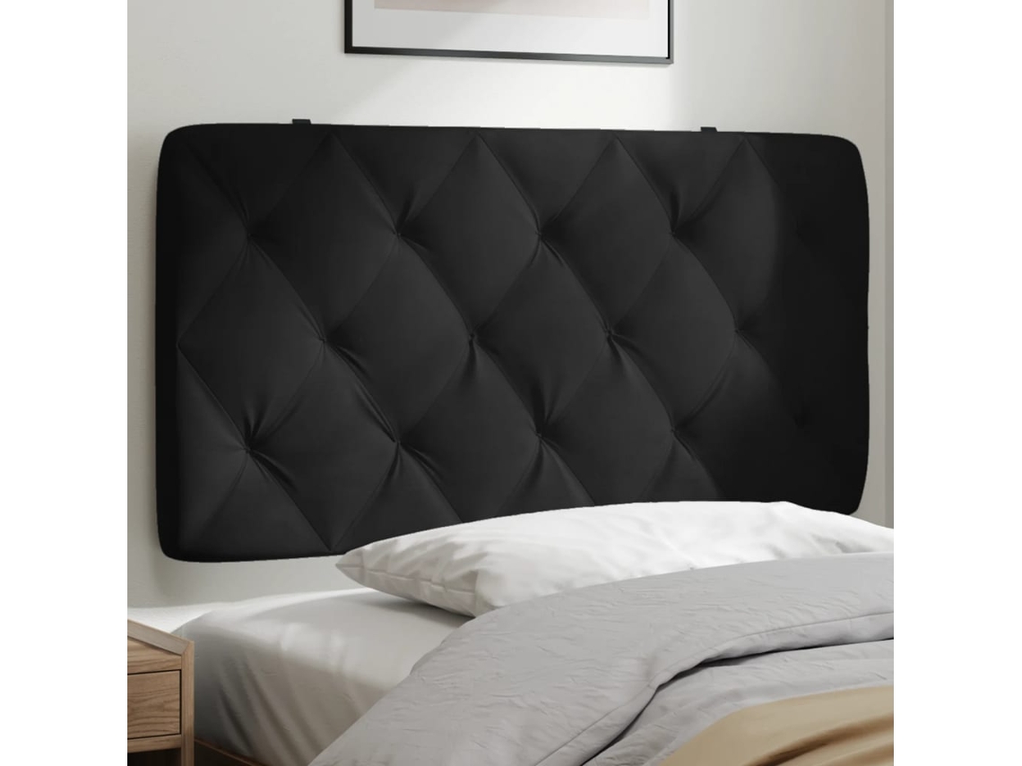 Cabecero De Cama Acolchado Terciopelo Negro 100 Cm