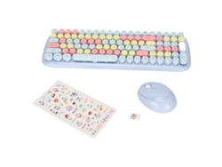 Combo De Teclado Y Ratón Inalámbrico Azul Pálido