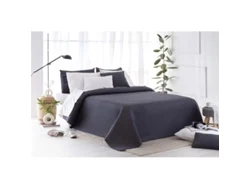 Colcha Boutí Microfibra 4 Estaciones Cama 105- 200X260cm Piqué Gris Oscuro TODOCAMA
