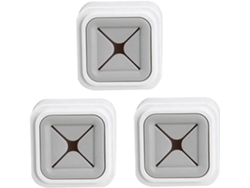 Juego de 3 toalleros de pared sin clavos para baño y cocina, en gris Gokoco