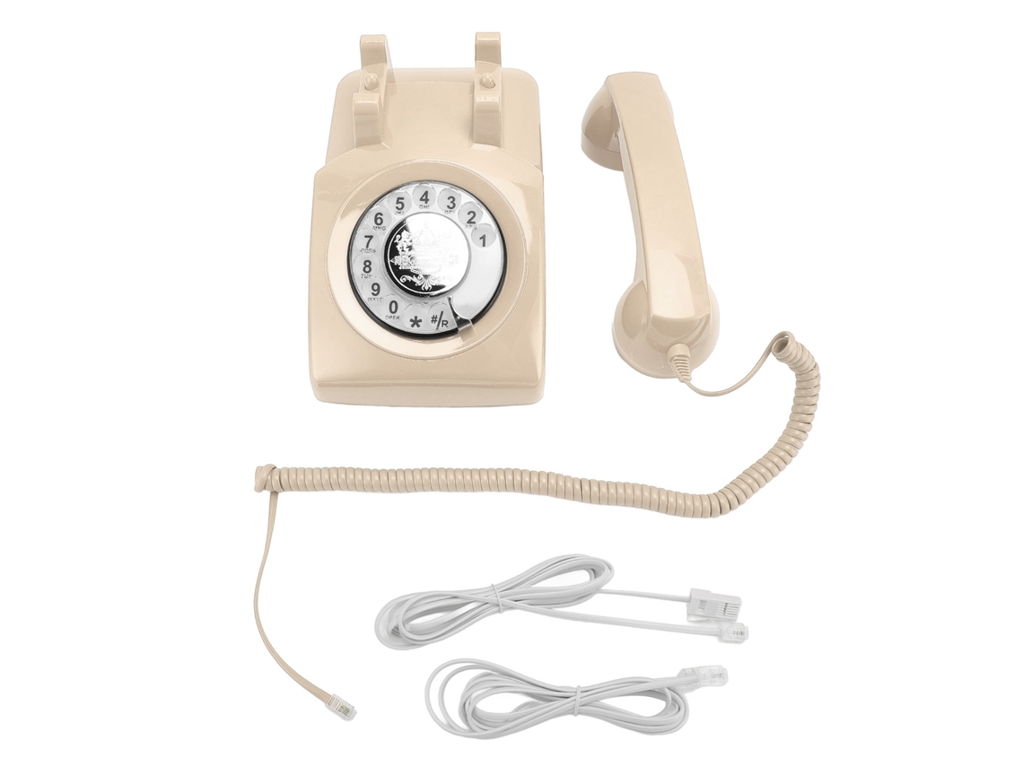 Telefone Rotativo Vintage Estilo 1960s Telefone Fixo Com Campainha Mecânica Para Casa Escritório Bege