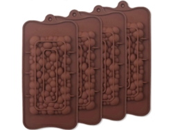 Molde De Silicona Para Barras De Chocolate, 4 Piezas, Sin Bpa, Antiadherente, Seguro Para Lavavajillas Y Congelador
