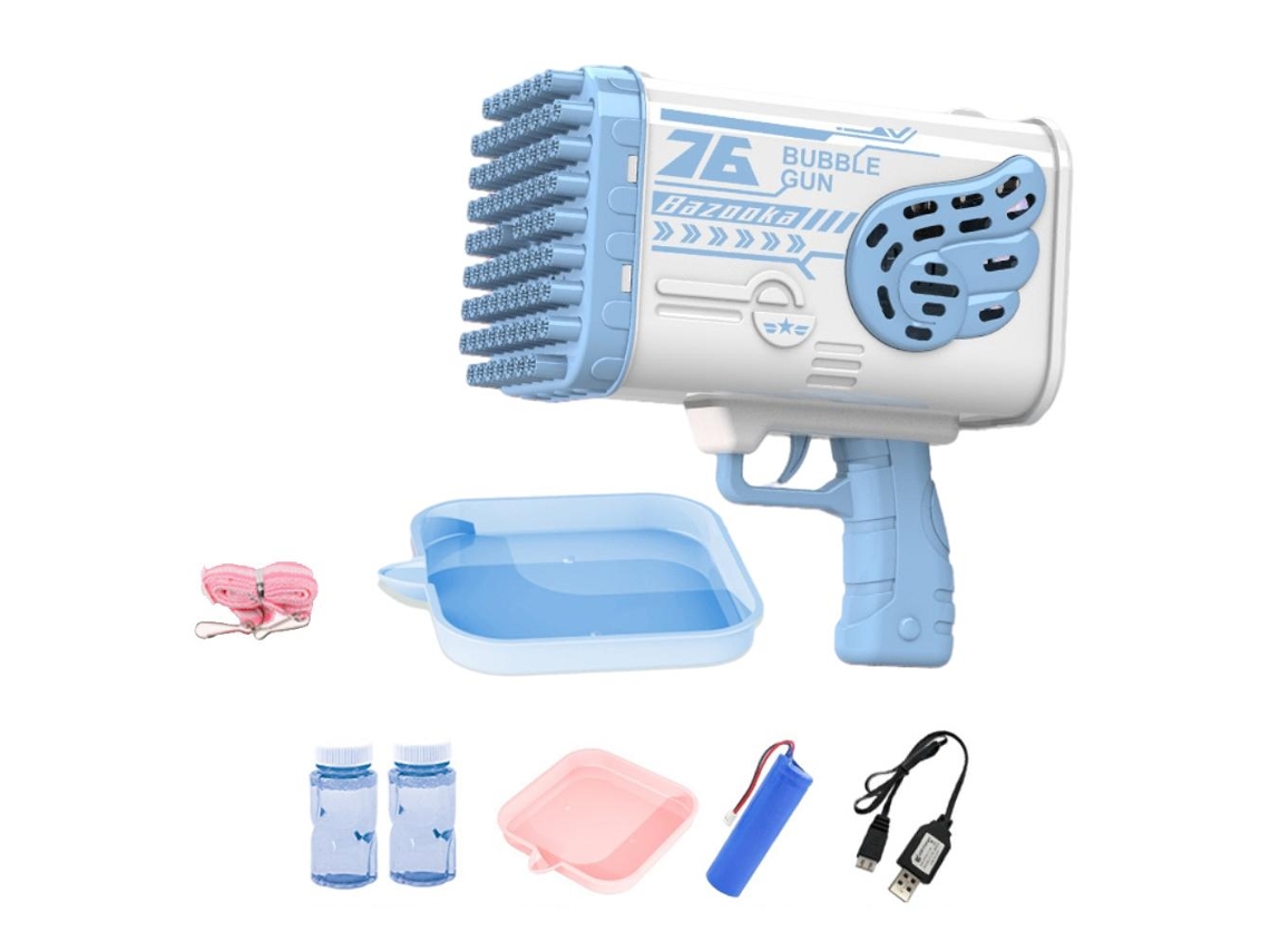 Máquina Automática Eléctrica De Burbujas Con 76 Agujeros Y Luz Led - Juguete De Verano Para Niños