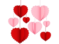 Juego De 8 Adornos De Papel Plegables En Forma De Corazón Para Colgar, Perfectos Para Bodas, San Valentín,