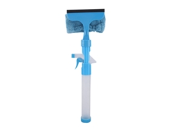 Limpiador de vidrios con rociador de agua y raspador multifuncional de doble cara (azul)