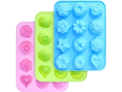2026altiro-moldes De Silicona De Grado Alimenticio Con Flores Y Corazones, Paquete De 3 Unidades, Antiadherentes Para Pasteles, Chocolate, Gelatina Y Helados.