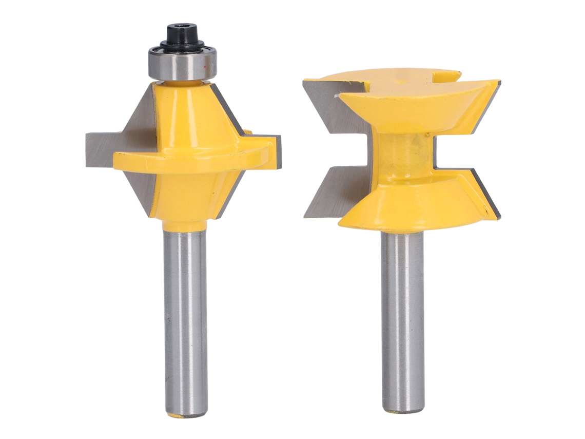 2026velora-2 Piezas Cabezal De Fresadora 8mm Mango 120 Grados Herramienta De Corte Ranurado Para Carpintería